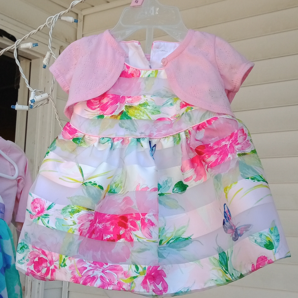 Little girls 0-3 flowered dress
